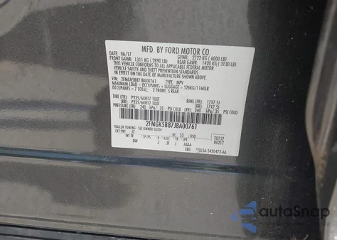 2018 Ford Flex Se from USA, damaged, VIN 2FMGK5B87JBA00761